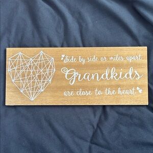 Heartfelt Grandkids Wall Decor Plaque - Brown and White
